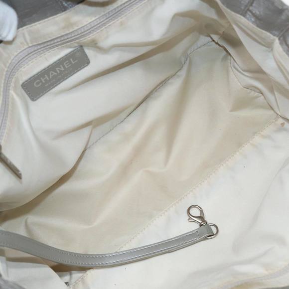 CHANEL New Travel Line Tote Bag Nylon Silver CC Auth bs17163 - Picture 10 of 16